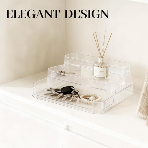 A CENTER 3 Tier Bathroom Counter Organizer,No Installation Cosmetics Skincare Shelf, Makeup Organizer Perfume for Dresser Vanity Tray, Perfume Stand Organizer for Bedroom,Bathroom,Office 10LB
