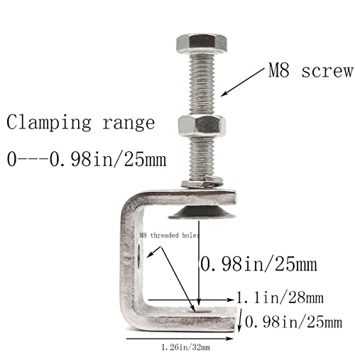 6Pcs Stainless Steel C-Clamp,Wood Clamps,Tiger Clamp Heavy Duty,Wood Working Heavy Duty C-Clamp With Wide Jaw Openings, For Welding/Carpenter/Building/Household Mount (6Pc) #TOP3