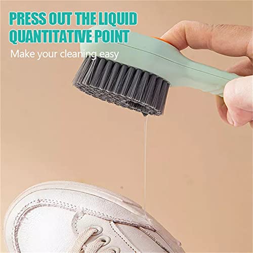 2Pcs Multifunctional Liquid Shoe Brush - Automatic Liquid Adding Cleaning Brush, Soft Bristle Shoe Cleaning Brush, Press Type Household Dispense Liquid Brush For Clothes And Shoes, White #TOP2