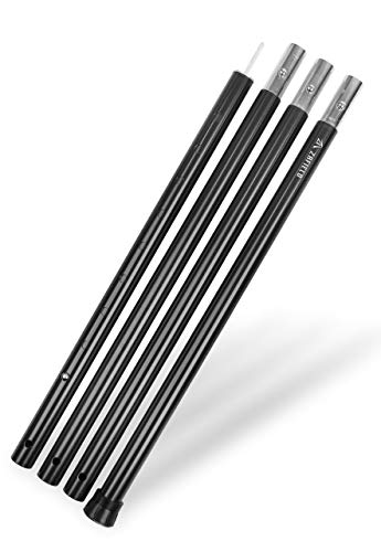 タープポール アルミ テント ポール 直径3.3cm 高さ調整可能125～285cm (ブラック)