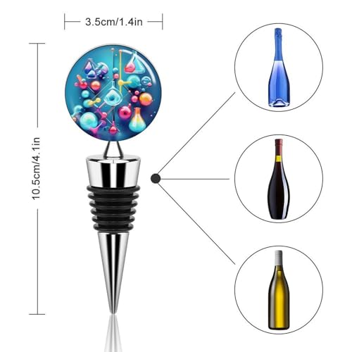 Bouchon de vin réutilisable avec design 3D de chimie de qualité supérieure - 3