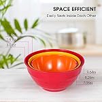Mixing bowl set with lids, 6 piece melamine nesting bowl set for pasta baking salad mixing, set of 3, three colours,