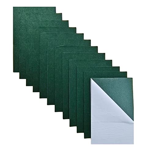 Jtnohx Tela de Fieltro Adhesivo, 20x30cm Hojas de Fieltro con Adhesivo para Manualidades 11 Piezas, Tela Adhesiva para Forro Cajón Joyero DIY(Verde)