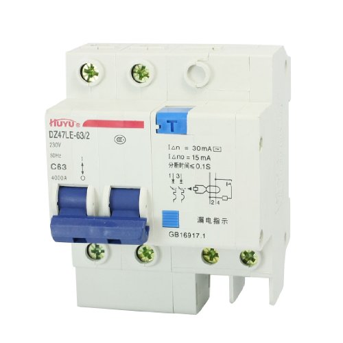 Disjoncteur de fuite ELCB AC 230V 63A interrupteur differentiel 2 poles