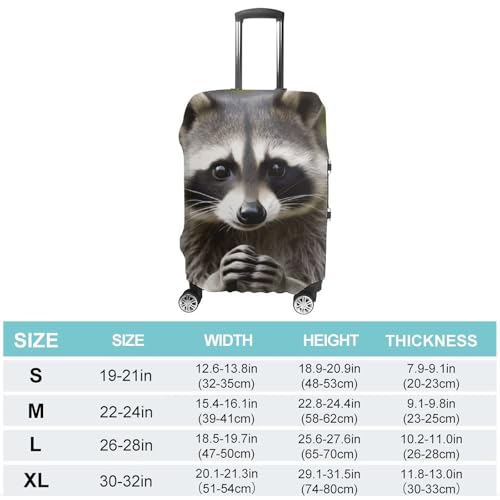 Cute Raccoon Luggage Cover, Washable Elastic Suitcase Cover Protector Fit 18-32 Inch Luggage2