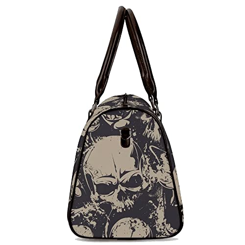 Gothic Skull Rolling Duffel – Horror-Inspired Black Wheeled Travel Bag, Rugged Cabin Luggage, Dark Edgy Carry-On Duffel for Gothic Fashion Lovers (21 x 9.5 x 11.5 Inches)2