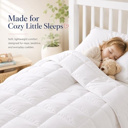 Image of Continental Bedding Toddler Comforter, Down Alternative Duvet Insert, 100% Cotton Shell, Lightweight Breathable Blanket for Crib and Toddler Bed, 33x42