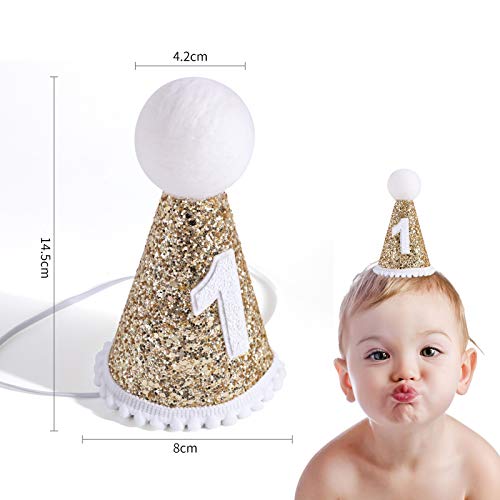 1St Birthday Crown Hat For Baby - First Birthday Party Decor For Baby Show,Birthday Crown Cap For Baby (White Hat) #TOP1