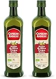CAPRICHO ANDALUZ Aceite de Oliva Virgen Extra Ecológico PET de 1L– Tamaño Práctico, Ideal para Cocinar, Aliñar o Aderezar tus Ensaladas y Comidas. (Paquete de 2)