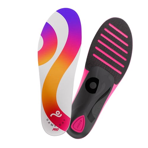 MOVE Game Day Pro- Ultimate Performance Sports Insoles for Basketball, Volleyball, Football, Tennis, Athletics, Baseball, Running, and Active Lifestyle. Extra Shock Absorption (M 10-10.5/WM 11.5-12)