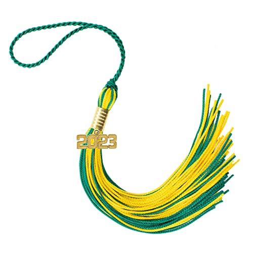 Tassel Depot 2023 Dark Green/Gold Graduation Tassel - Every School Color Available - Made in USA