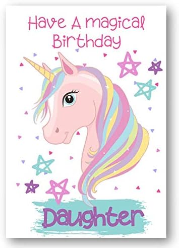 Second Ave Daughter Children's Kids Magical Unicorn Birthday Card for Her Greetings Card
