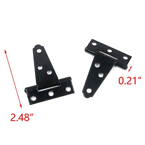 T Tulead Door Hinges 2-Inch T-Shape Gate Hinges Iron Strap Hinges Cabinet Hinges Shed Hinges Black Shutter Hinges Pack Of 6 With Mounting Screws #TOP2