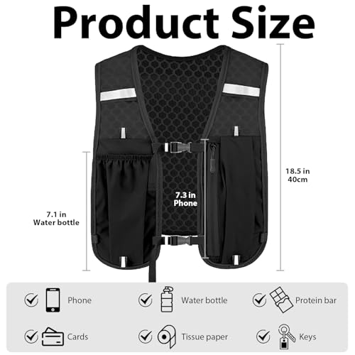 Chaleco para correr unisex con soporte de móvil y ajuste transpirable 2