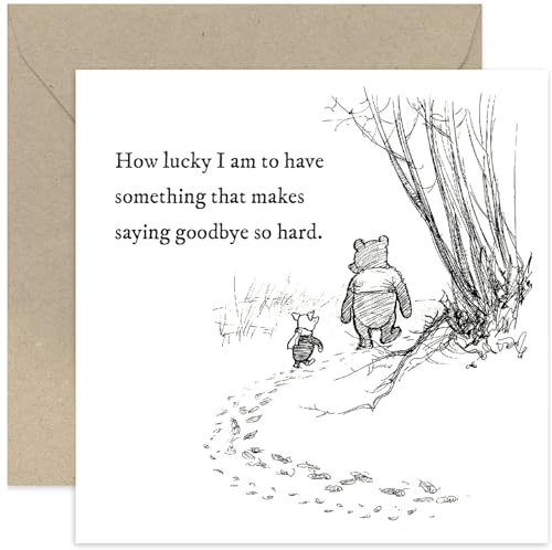 Old English Co. Winnie The Pooh Leaving Card for Him or Her - Friendship Quote from Winnie The Pooh...