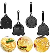 QSLKI 4 Pack Non Stick Mini Pan voor Een Ei, 4.7" Mall Koekenpannen met Handvat Hittebestendig, Po...