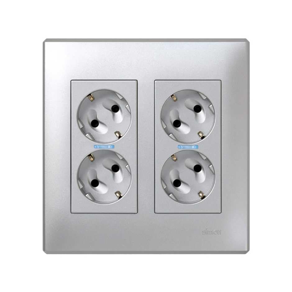 Kit électrique 2 modules aluminium rétractable pour optimiser vos prises de bureau