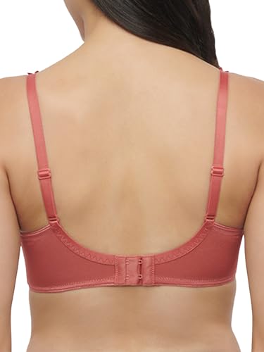 Image of Triumph International Minimizer Women Bra Wired Non Padded High Support Big Cup Lingerie Visual Bust Reduction Comfort Bra Floral Lace Full Coverage Shapewear Wide Straps & U-Back Support Pack of 1