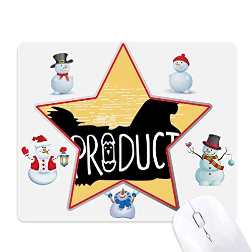 Tapis de souris bonhomme de neige de Noël et poule noire pour ordinateur