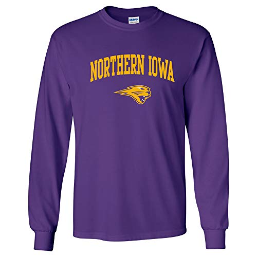 AL03 - Northern Iowa Panthers Arch Logo Long Sleeve - Large - Purple