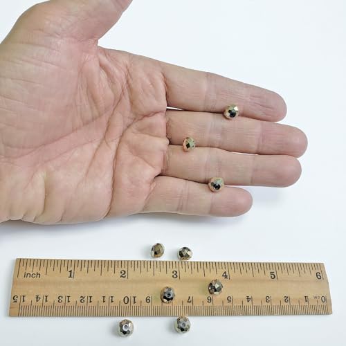 Image of 8mm Rondelle Gold Glass Beads for Jewelry Making 300pcs Faceted Briolette Shape Crytal Spacer Beads for Bracelet Necklace, bz-wholesale-8mm-Gold