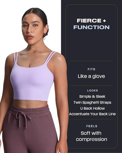 Image of Aoxjox Women's Workout Sports Bras Fitness Padded Backless Yoga Crop Tank Top Twist Back Cami