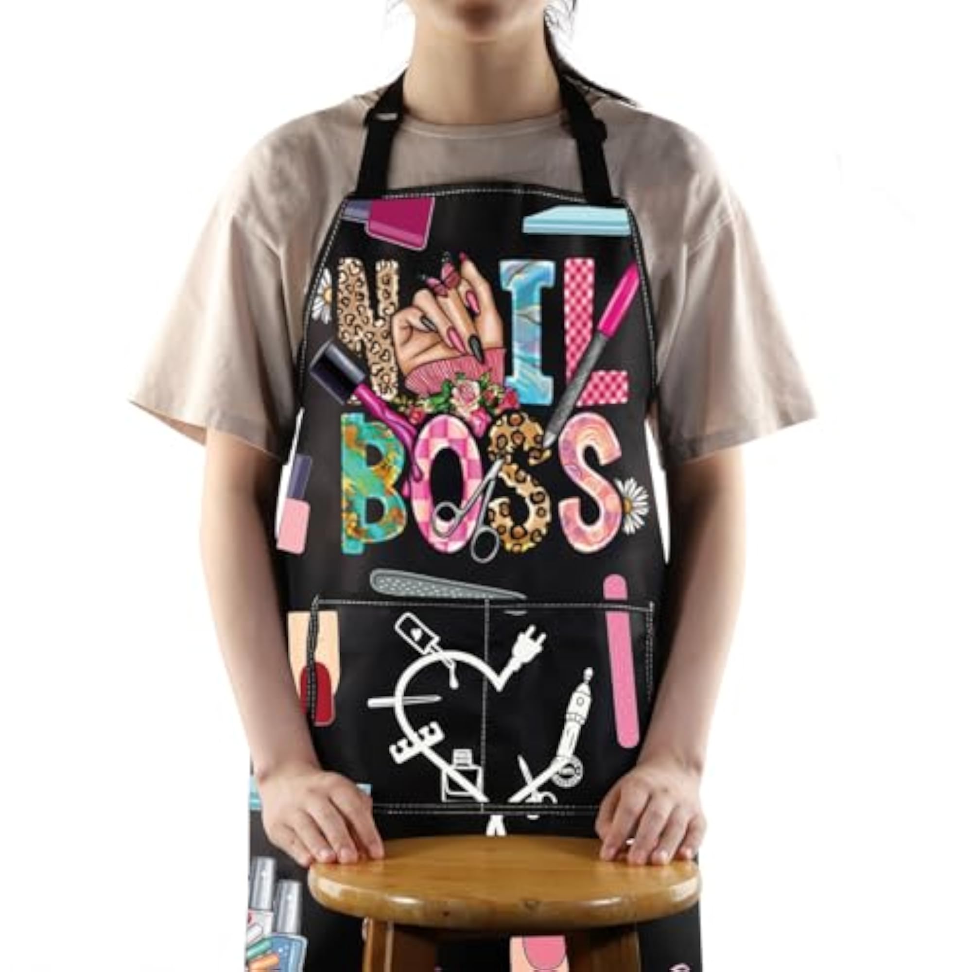 Nail Tech Apron with Pockets, Stylish and Functional