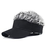 Baseball Cap with Spiky Hairs, Cool Hip Hop Sun Visor Hat with Wig, Adjustable Baseball Golf Cap,...