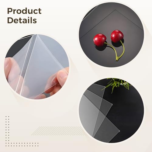 Image of Cast Acrylic Sheet 1 /8 for Laser Cutting, 12 Pcs Blank Light Panels, Compatible with LED Light Base, 5.9 x 5.1 in, Highly Transparent, Protective Film Design