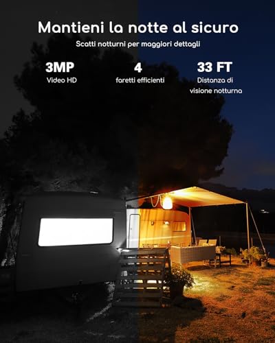 COOAU 4G Telecamera Esterno con SIM e pannello solare,2K Telecamere Batterie Senza Fili con 64G card,360°PTZ Videocamera Sorveglianza,Visione Notturna a Colori,Audio Bidirezionale ，IP66 - Immagine 3