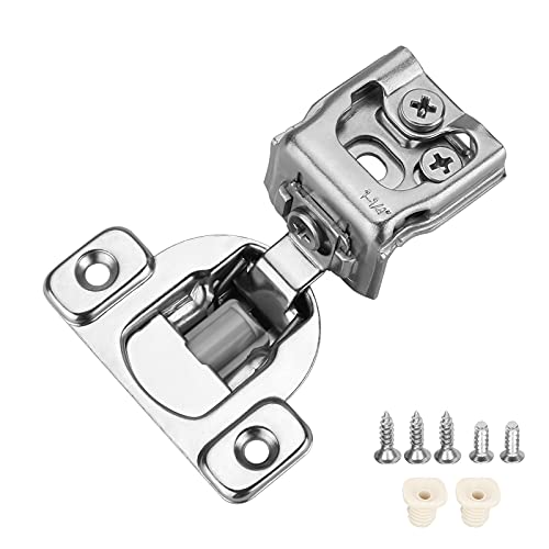 Buy 1 get 1 🔥 homdiy Soft Close Cabinet Hinges Concealed Kitchen Cabinet Hinges - 1-1/4'' Overlay Soft Closing Hinges for Cabinet Satin Nickel Hidden Hinges, Pack of 30