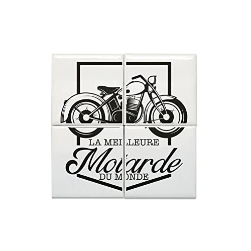 Décoration moto femme cafe racer en carreaux céramique 40x40
