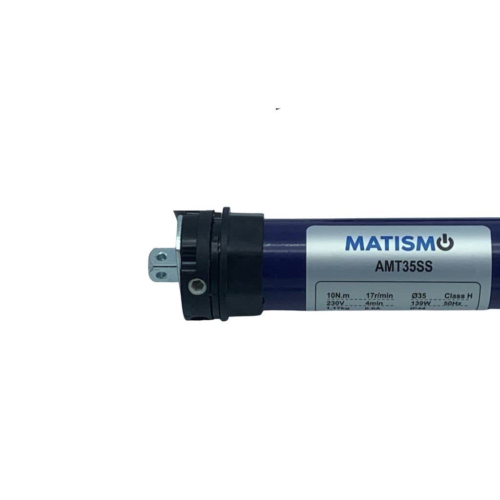 MATISMO Motor persiana ultra corto AMT35SS - Para eje octogonal de 40 mm - Levanta hasta 26 Kg