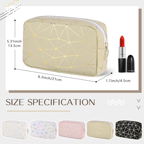 Image of Likesing Period Bag for Girls Womens, Leather Sanitary Napkin Storage Bag, Portable Menstrual Pad Bag Period Pads Pouch (Beige Gold)
