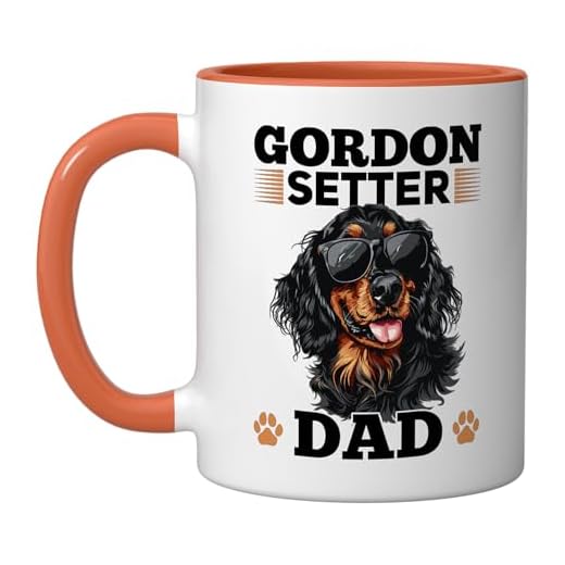 Gordon Setter Dog Breed Gordon Setter Dad Ceramic Mug, Orange/White