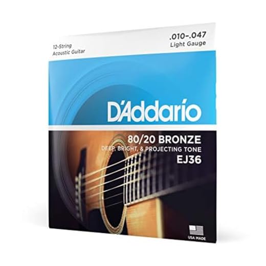 Encordoamento Para Violão Aço 12 Cordas Semi-Flat .010-.047 D'Addario Bronze 80/20 EJ36