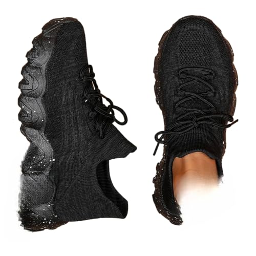 Geerta Women's Summer 2025 Fashion Sportive Plain Color Lace Up Sneakers, Casual Comfortable Sports Low Top Trendy Mesh Breathable Shoes for Daily Life