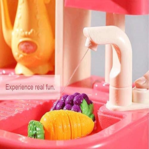 Image of LONGMIRE Plastic 65 Pcs Big Size Kitchen Playset | Musical & Light Kitchen Set Toy for Kids with Sound and Accessories Set for 4 Year Old (Multicolor)