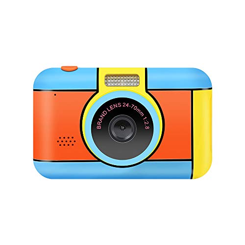 ClickingDYS D7 子ども用デジタルカメラ 子供プレゼント 前後2800万内挿画素 2.4インチIPS画面 写真 動画 連写 顔認識機能 タイマー撮影 OTGモジュールを搭載 多機能 子供カメラ (32GB容量MicroSDカード付き,ブルー)