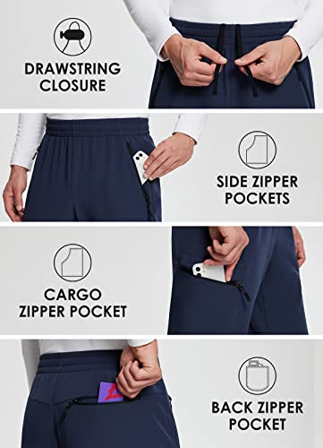 Baleaf Men's Waterproof Hiking Pants Winter Insulated Snow Ski Pants Outdoor Zip Cargo Pants Fishing Camping Blue Size M #TOP4