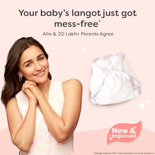Image of SuperBottoms DryFeel Baby Langot 0-6 months l Organic Cotton Modern Baby Nappy l Mess-free Langot with Gentle Elastics l Super DryFeel Top Layer l Diaper-free Time Essential | 3 Pack