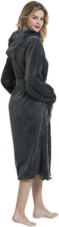 HEARTNICE Womens Hooded Fleece Robe, Soft Bathrobe for Womens, Cute Long House Coat - Image 4