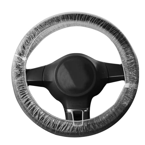 100 Pièces Housse De Volant Voiture Jetable Housse De Volant Voiture Housses De Volant À Unique Transparente Universelle Couverture De Protection Étanches...