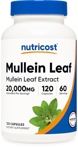 Nutricost Mullein Leaf Extract 120 Capsules for 60 Serving Per Bottle