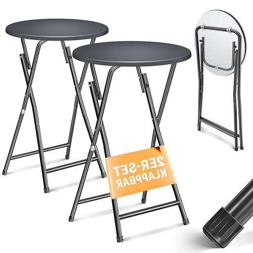 KESSER® Stehtisch 2er Set Bistrotisch mit PVC-Platte | Wetterbeständiger Klapptisch | 60cm / 110cm...