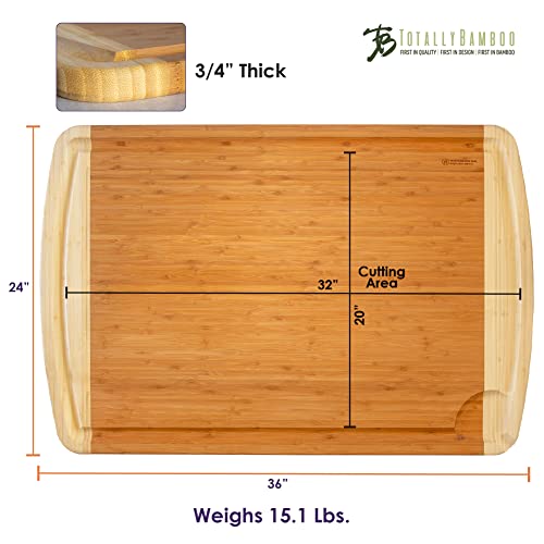 Totally Bamboo Tabla de Cortar XXL de Bambú 91.44 cm x 60.96 cm, con ranura para jugos miniatura 7