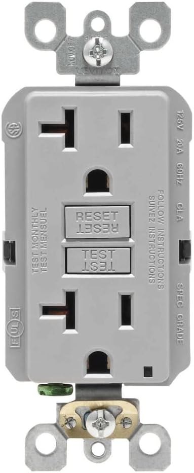 Leviton R03-GFNT2-KGY GFI St Recept 20A Gry by Mfrpartno Gfnt2-Kgy