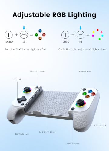 Image of NinjaPlusOX Wireless Phone Controller for iPhone /Android with Hall Joystick, Wireless Mobile Game Controller Support Xbox Game Pass, Steam Link, Call of Duty, Roblox, Handheld Gaming Gamepad, White