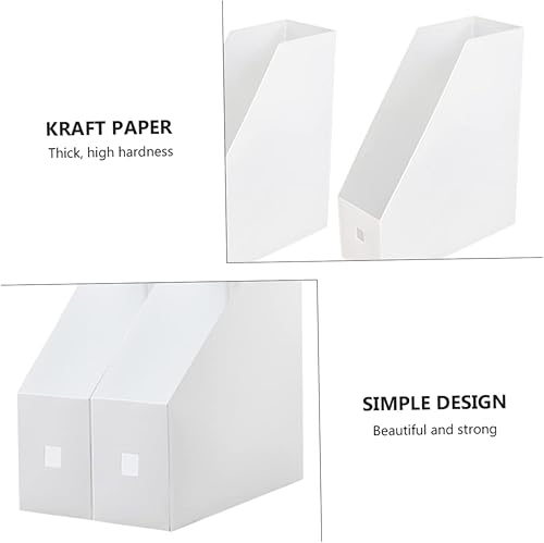 Miniatura 6 de 2 estantes de almacenamiento de archivos de plástico para organizador de escritorio, blanco, 20 pulgadas