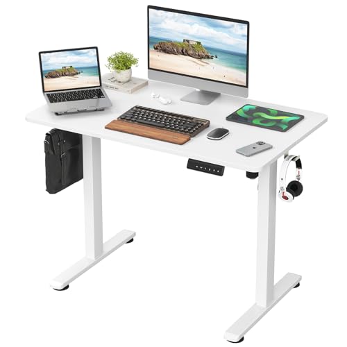 FHUKMZOI Electric Sit-Stand Desk 40x24 White